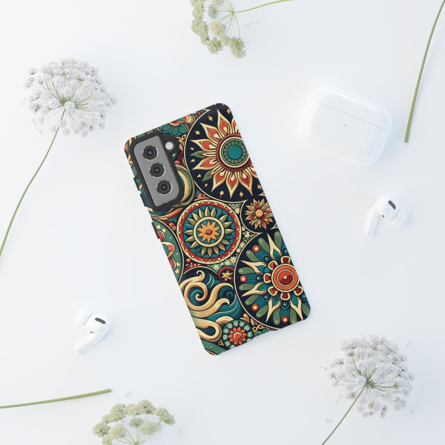 Boho Phone Case with Colorful Mandala Design, Stylish Phone Cover, Trendy Case for Women, Gift for Her, Bohemian Style Accessories