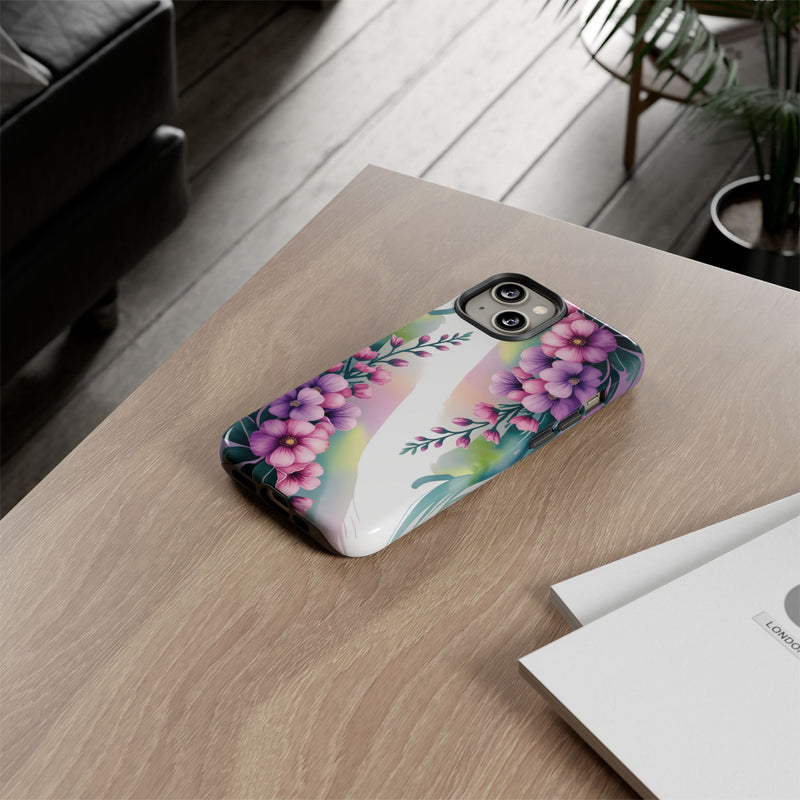Floral Phone Case with Tough Protection, Stylish Cover for Smartphone, Flower Design Case, Gift for Her, Customizable Phone Accessories