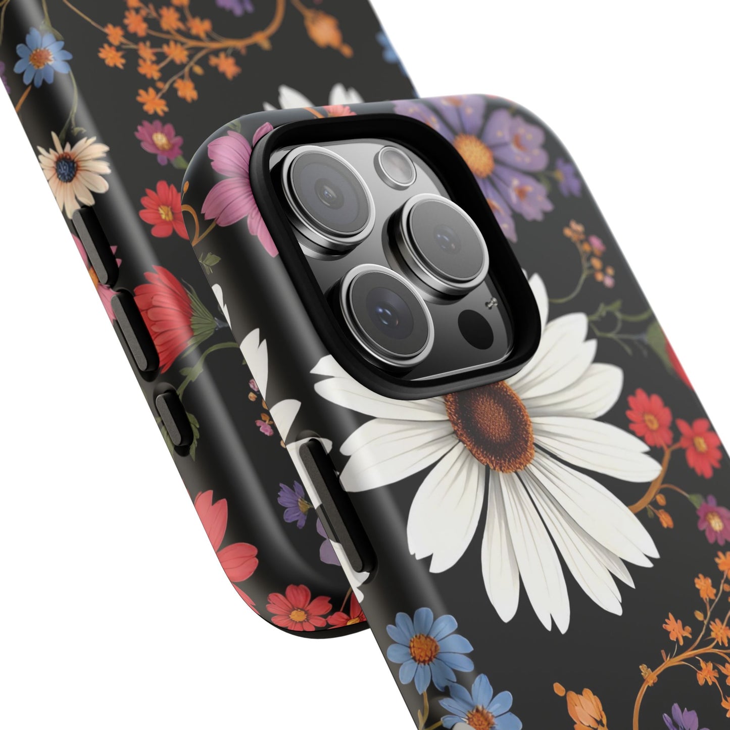 Floral Tough Phone Case - Elegant Daisy Design for Nature Lovers