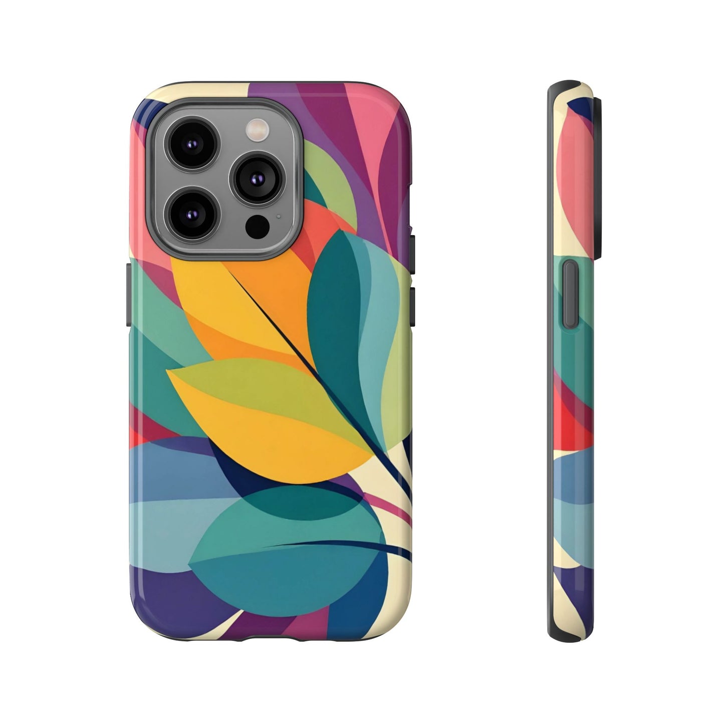 Colorful Leaf Phone Case, Tough TPU Cover, Eco-Friendly Design, Perfect Gift for Nature Lovers, Vibrant Floral Style