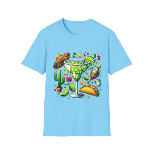 Fiesta Vibes Unisex Softstyle T-Shirt - Colorful Margarita Design