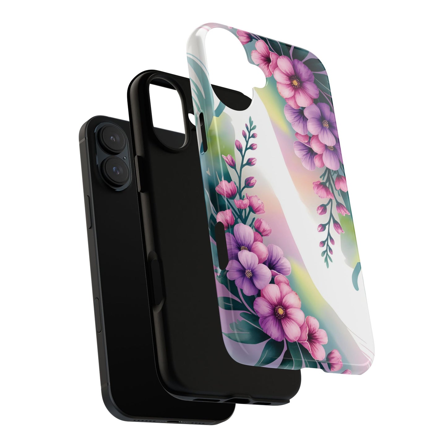 Floral Phone Case with Tough Protection, Stylish Cover for Smartphone, Flower Design Case, Gift for Her, Customizable Phone Accessories