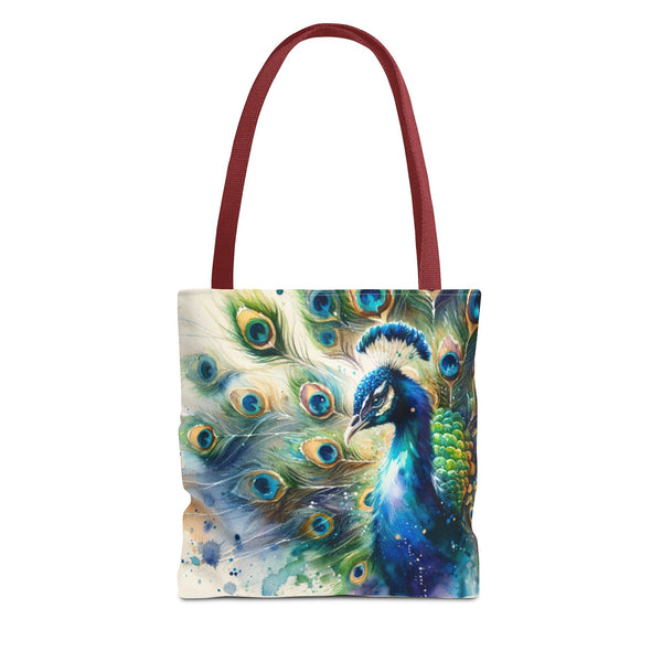 Elegant Peacock Tote Bag - Vibrant Art Carryall for Eco-Friendly Style