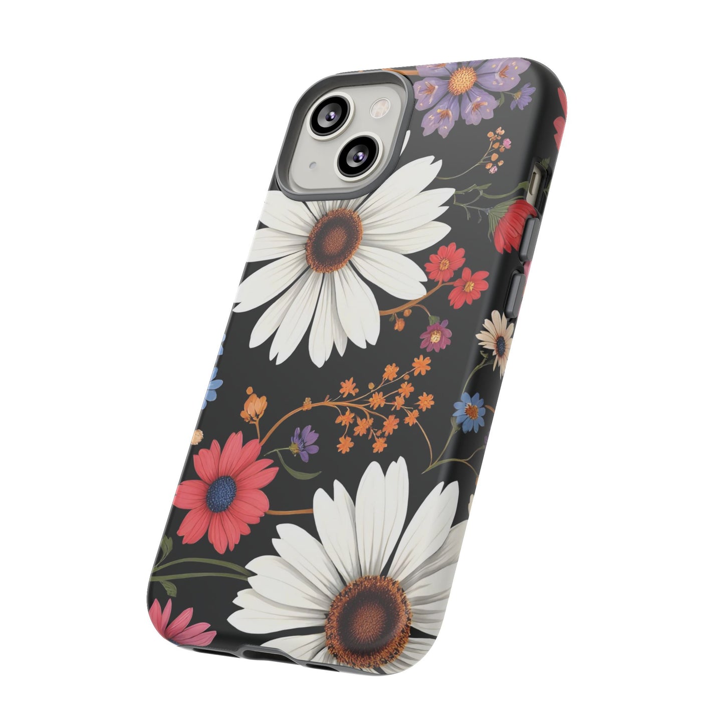 Floral Tough Phone Case - Elegant Daisy Design for Nature Lovers