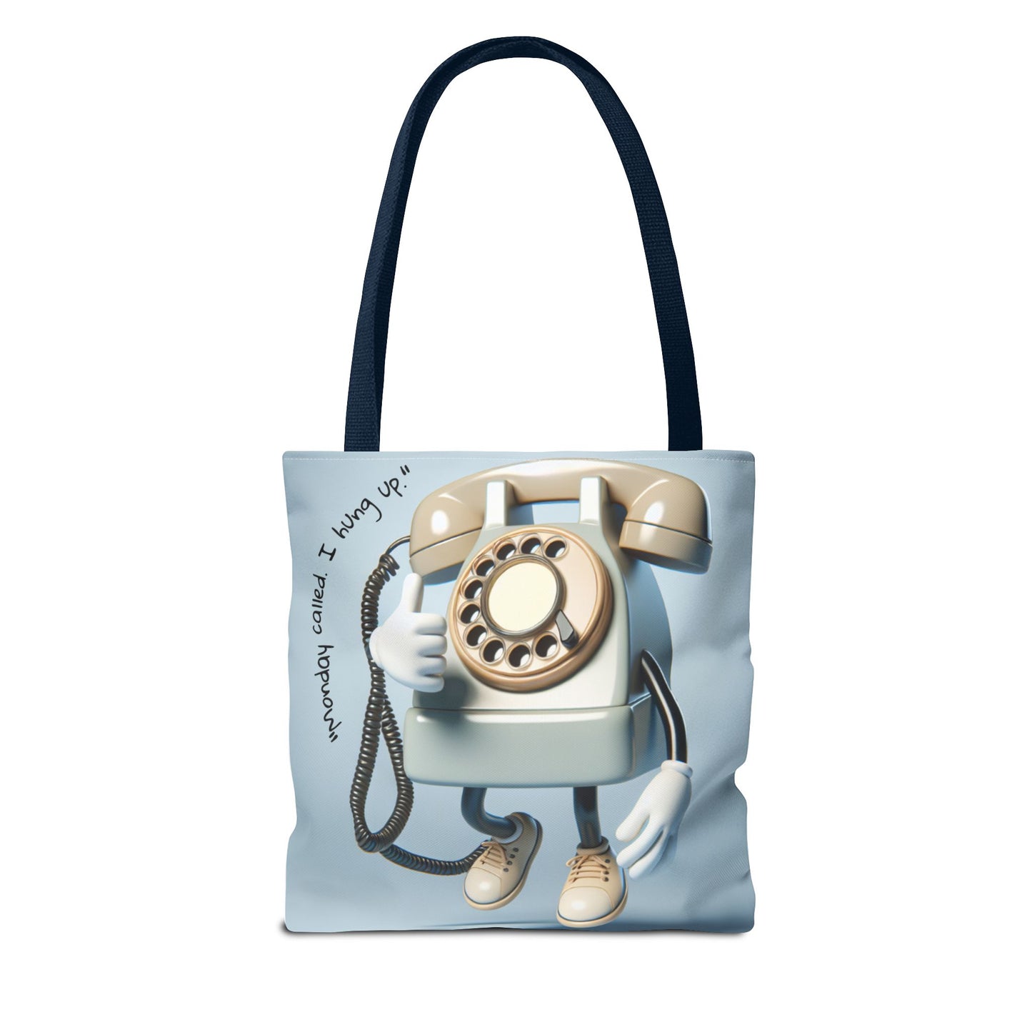 Vintage Phone Monday Tote Bag – Whimsical Design, Perfect for Casual Days
