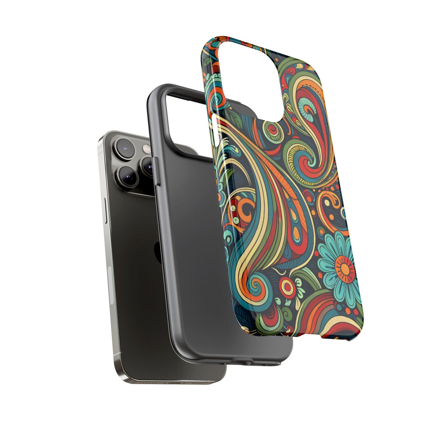 Bohemian Floral Phone Case - Colorful Tough Cover for Stylish Protection