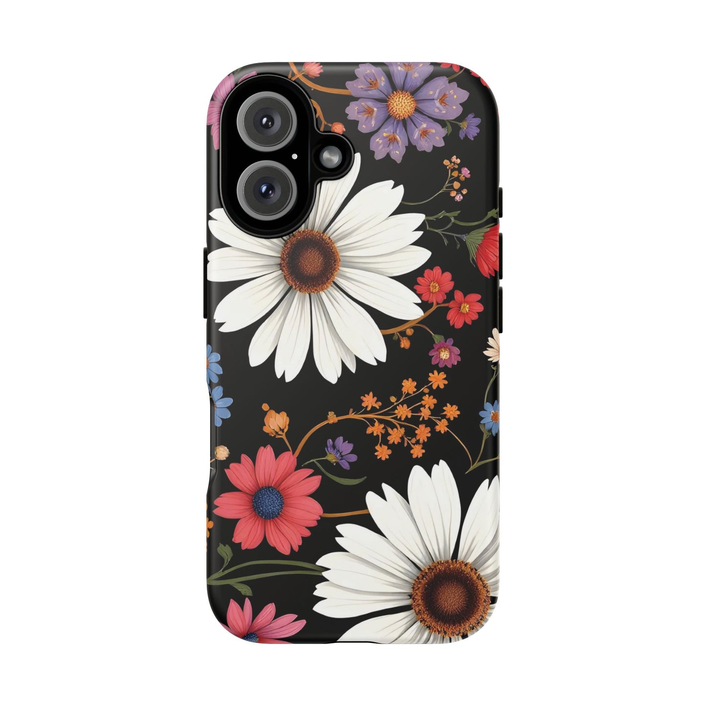 Floral Tough Phone Case - Elegant Daisy Design for Nature Lovers