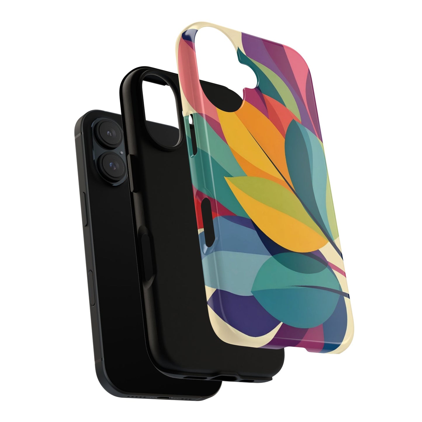Colorful Leaf Phone Case, Tough TPU Cover, Eco-Friendly Design, Perfect Gift for Nature Lovers, Vibrant Floral Style