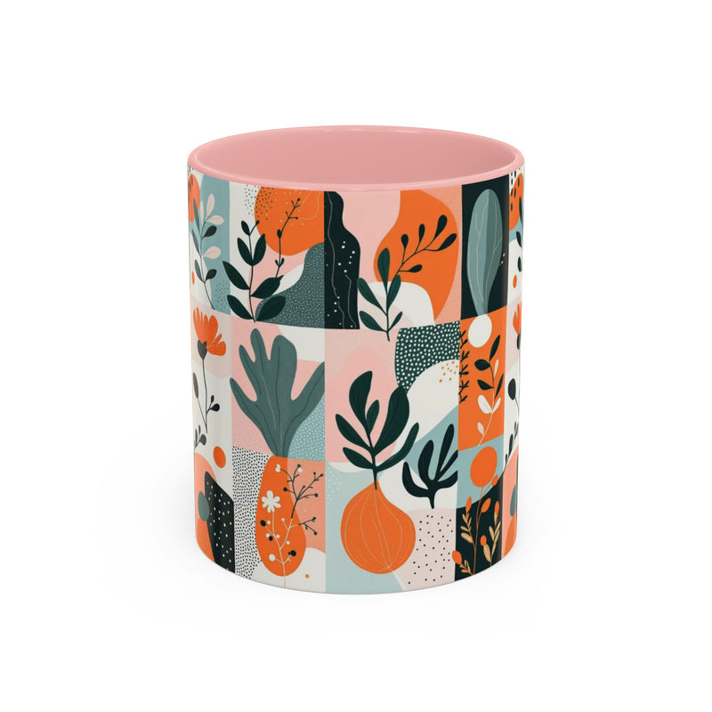 Botanical Accent Coffee Mug - Colorful Floral Design (11, 15oz)