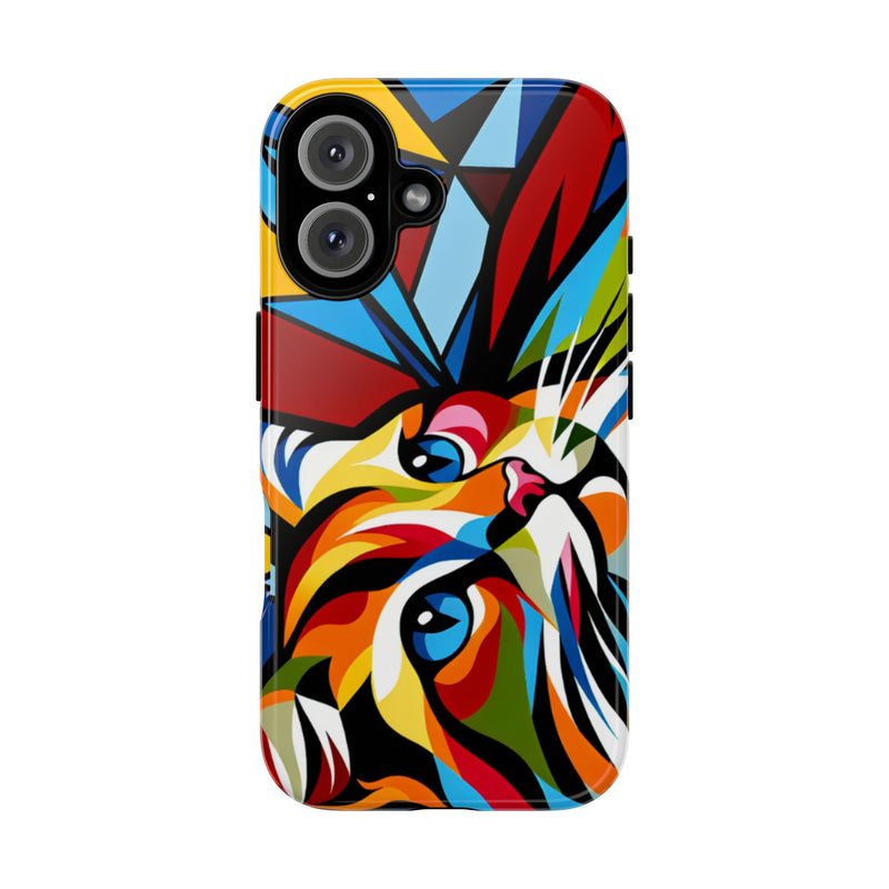 Vibrant Cat Phone Case - Tough Protection with Colorful Art