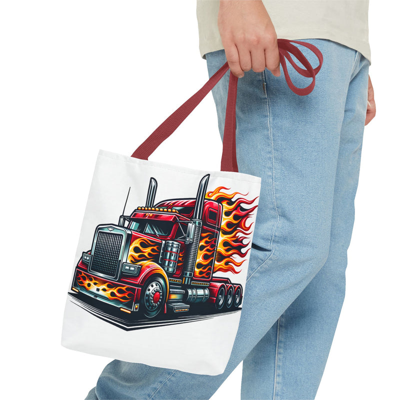 Flaming Truck Tote Bag | Stylish & Durable Carrier for Truck Enthusiasts