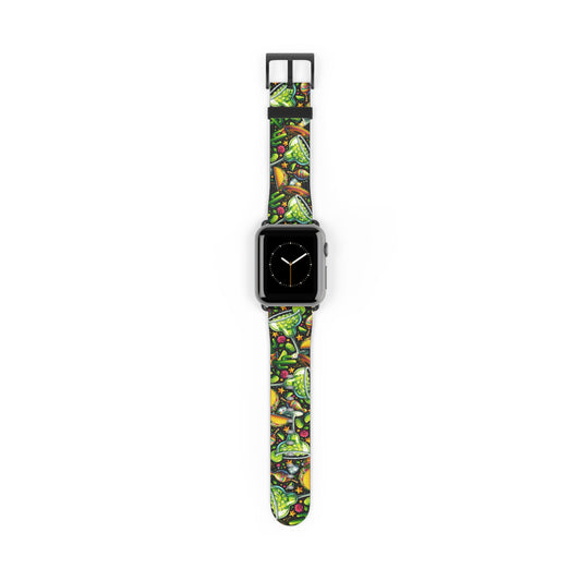 Tropical Fiesta Watch Band - Colorful Fruits & Veggies Design