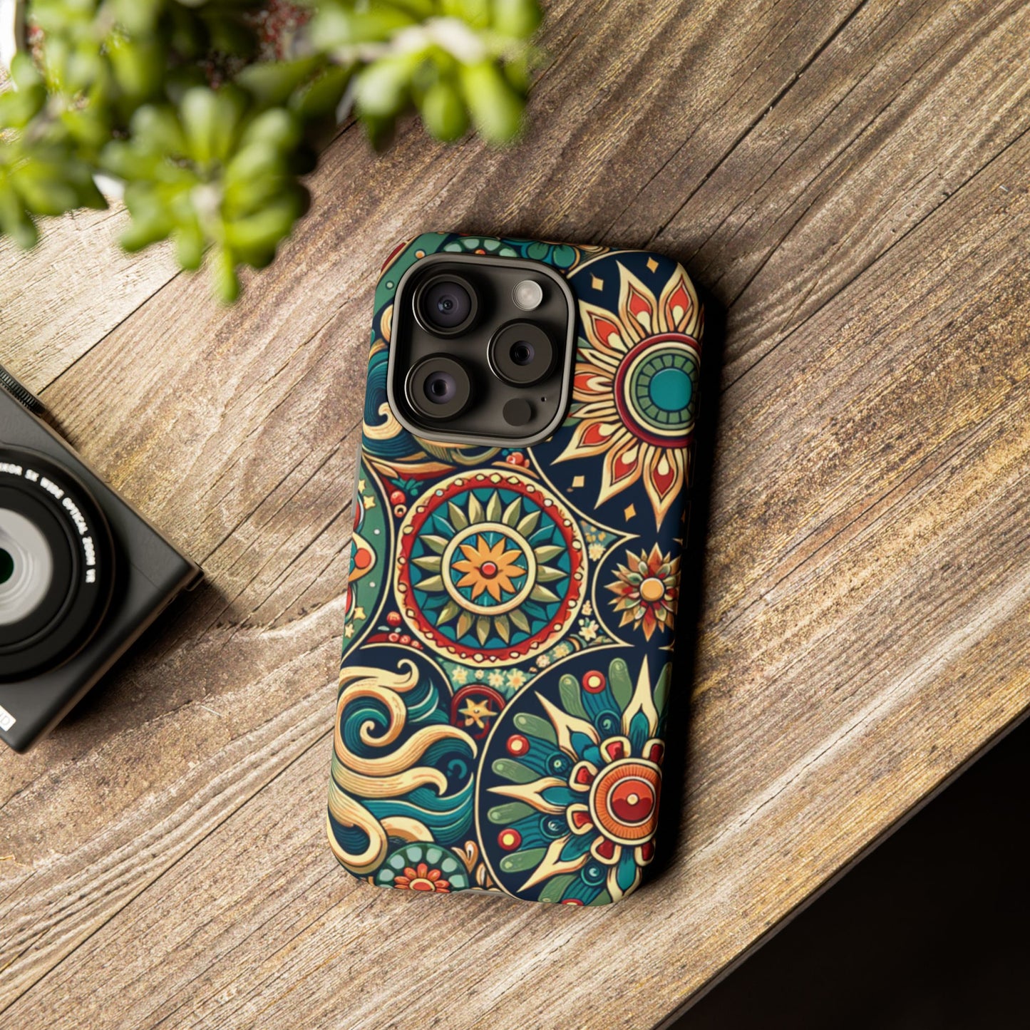 Boho Phone Case with Colorful Mandala Design, Stylish Phone Cover, Trendy Case for Women, Gift for Her, Bohemian Style Accessories