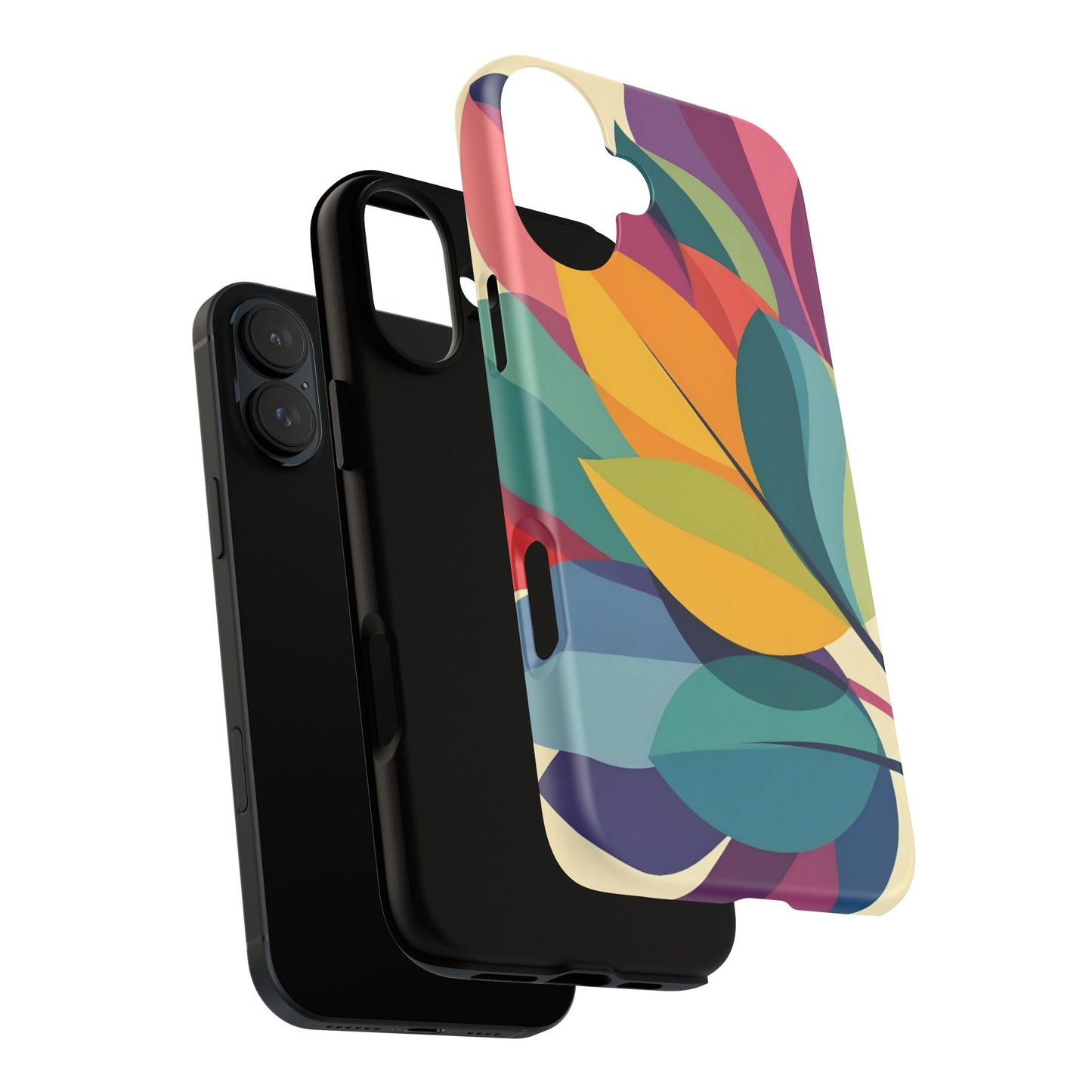 Colorful Leaf Phone Case, Tough TPU Cover, Eco-Friendly Design, Perfect Gift for Nature Lovers, Vibrant Floral Style