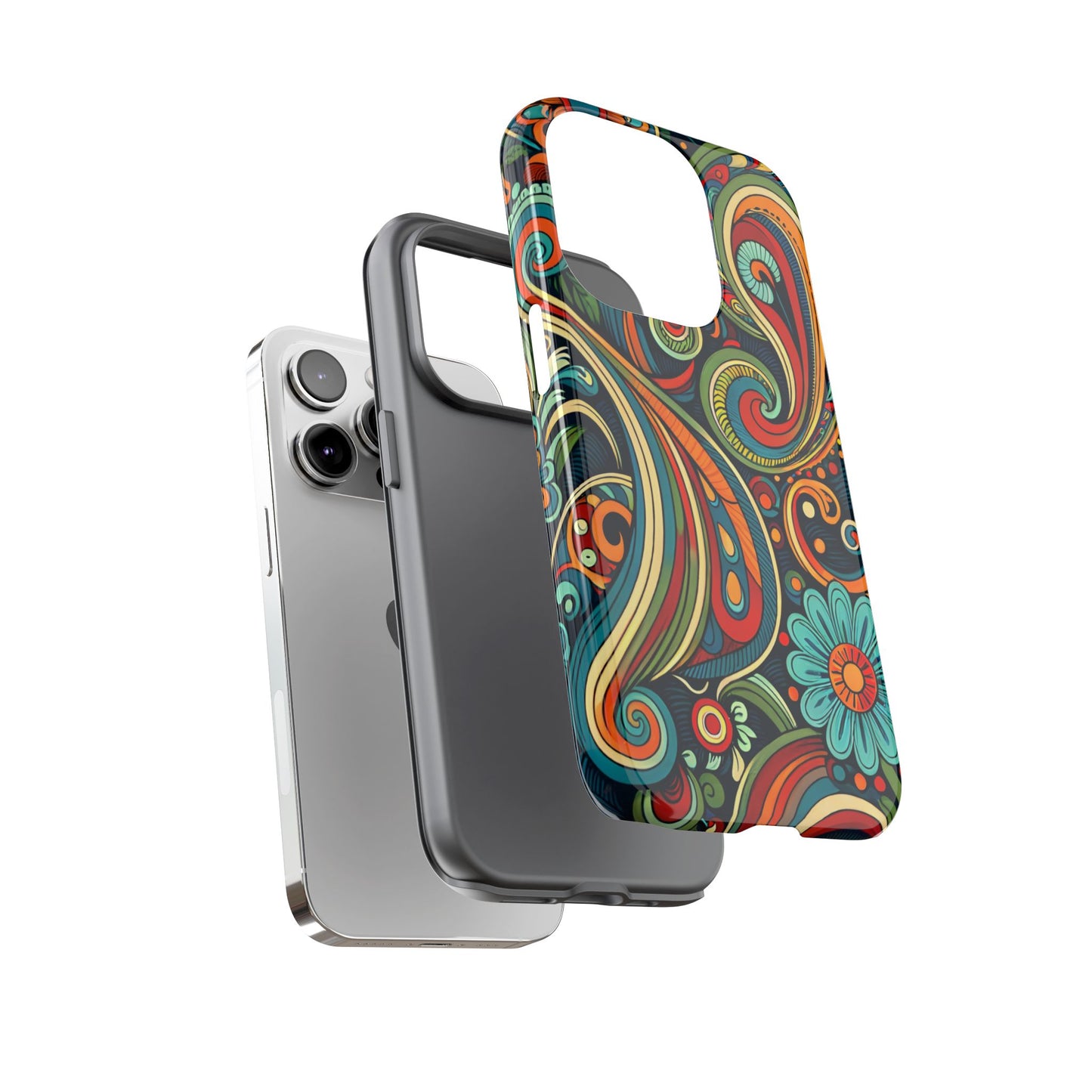 Bohemian Floral Phone Case - Colorful Tough Cover for Stylish Protection