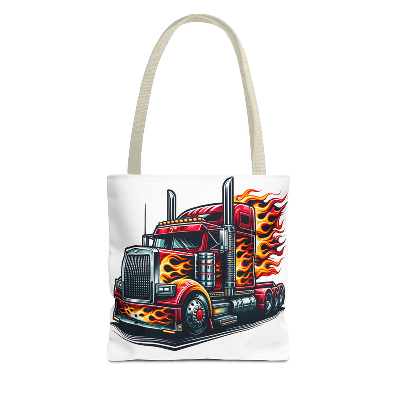 Flaming Truck Tote Bag | Stylish & Durable Carrier for Truck Enthusiasts