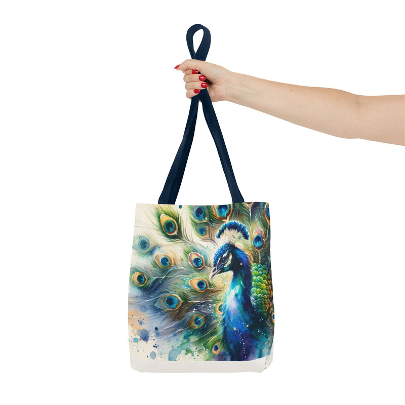 Elegant Peacock Tote Bag - Vibrant Art Carryall for Eco-Friendly Style