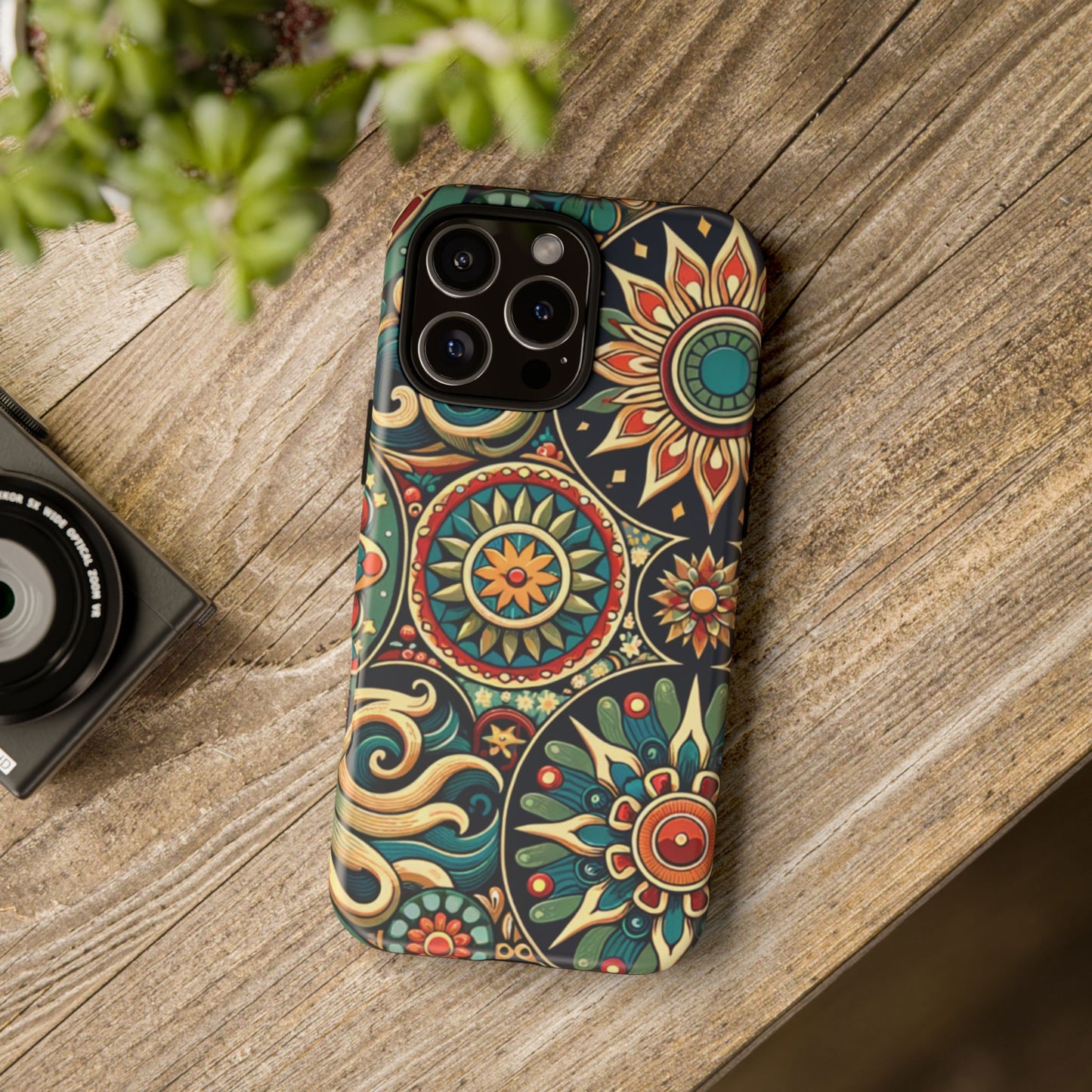 Boho Phone Case with Colorful Mandala Design, Stylish Phone Cover, Trendy Case for Women, Gift for Her, Bohemian Style Accessories