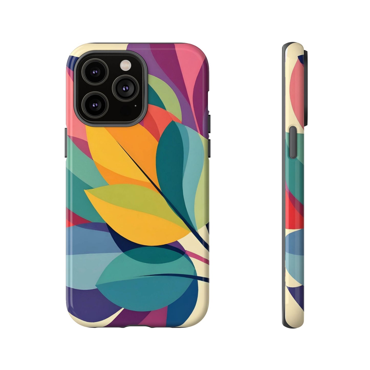 Colorful Leaf Phone Case, Tough TPU Cover, Eco-Friendly Design, Perfect Gift for Nature Lovers, Vibrant Floral Style