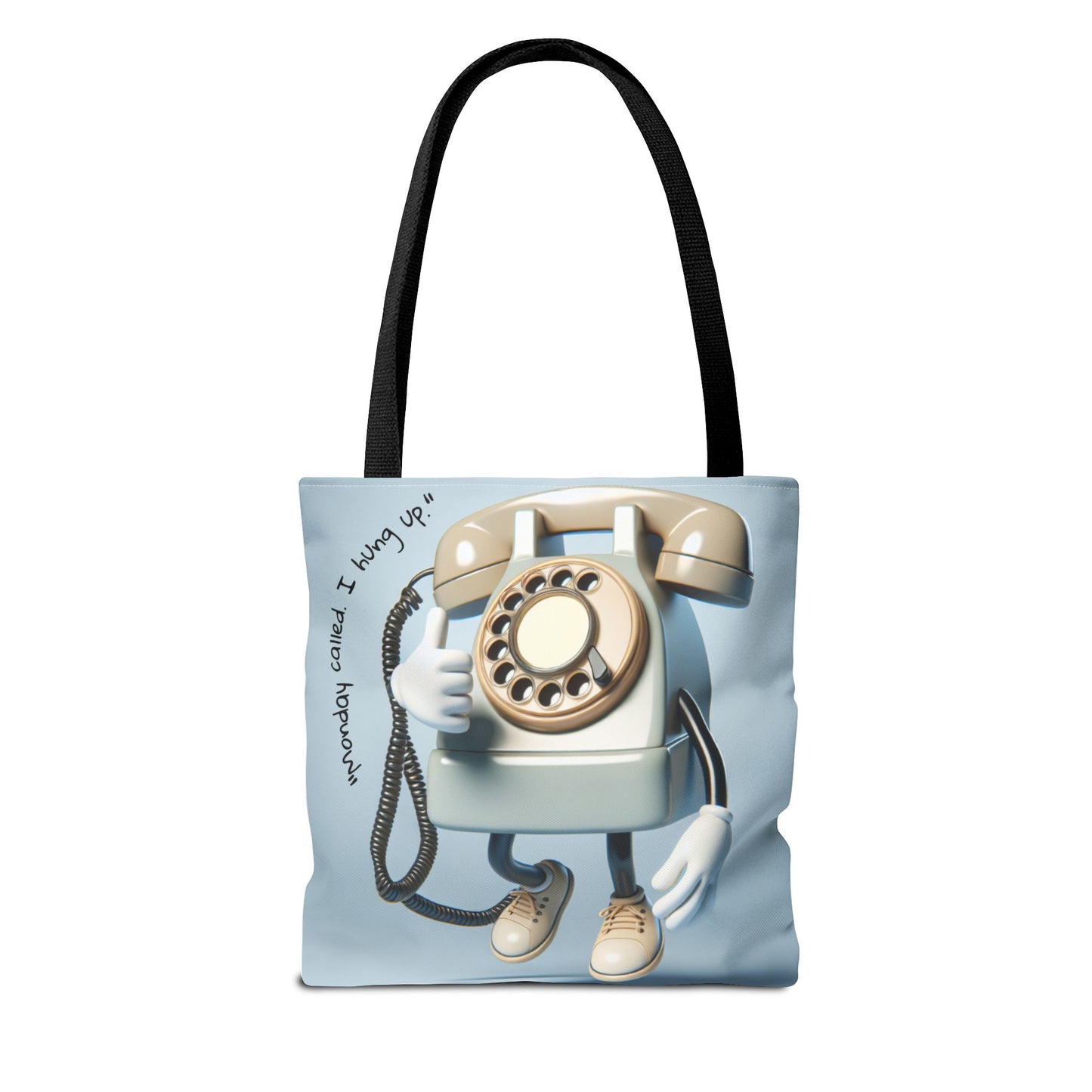 Vintage Phone Monday Tote Bag – Whimsical Design, Perfect for Casual Days