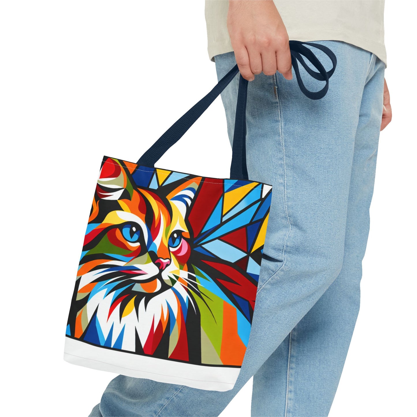 Colorful Cat Art Tote Bag - Stylish & Eco-Friendly