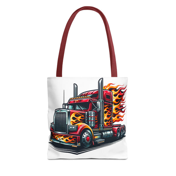 Flaming Truck Tote Bag | Stylish & Durable Carrier for Truck Enthusiasts
