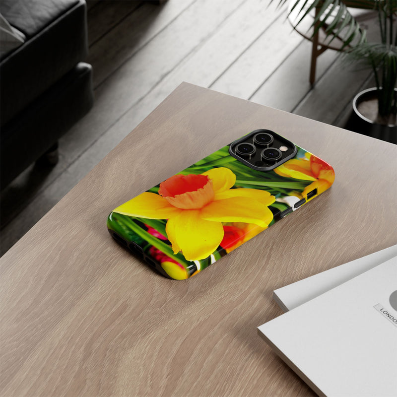 Floral Tough Case for iPhone - Bright Yellow Flower Design