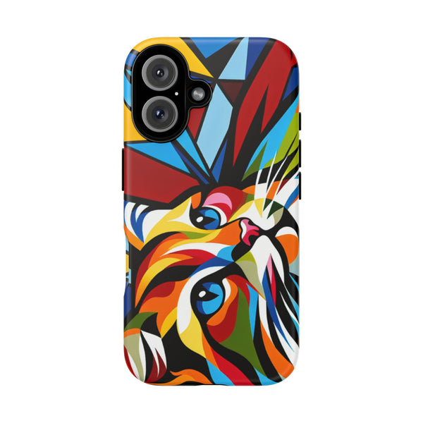 Vibrant Cat Phone Case - Tough Protection with Colorful Art