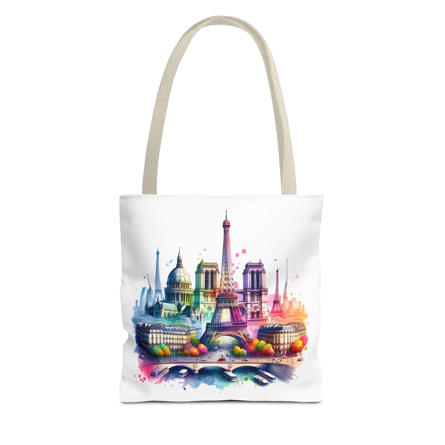 Vibrant Cityscape Tote Bag | Colorful Paris & London Design