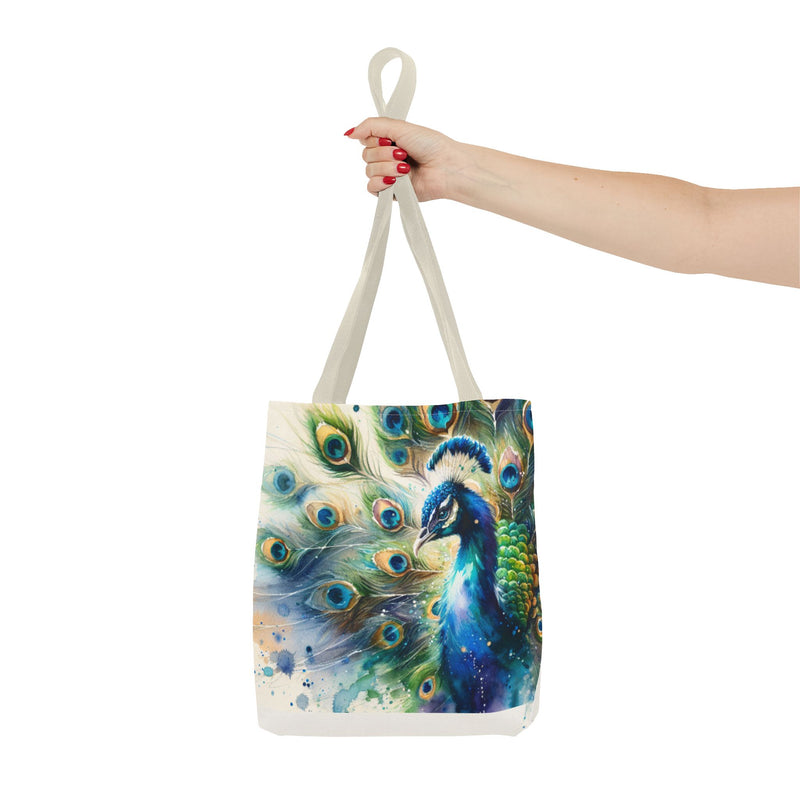 Elegant Peacock Tote Bag - Vibrant Art Carryall for Eco-Friendly Style