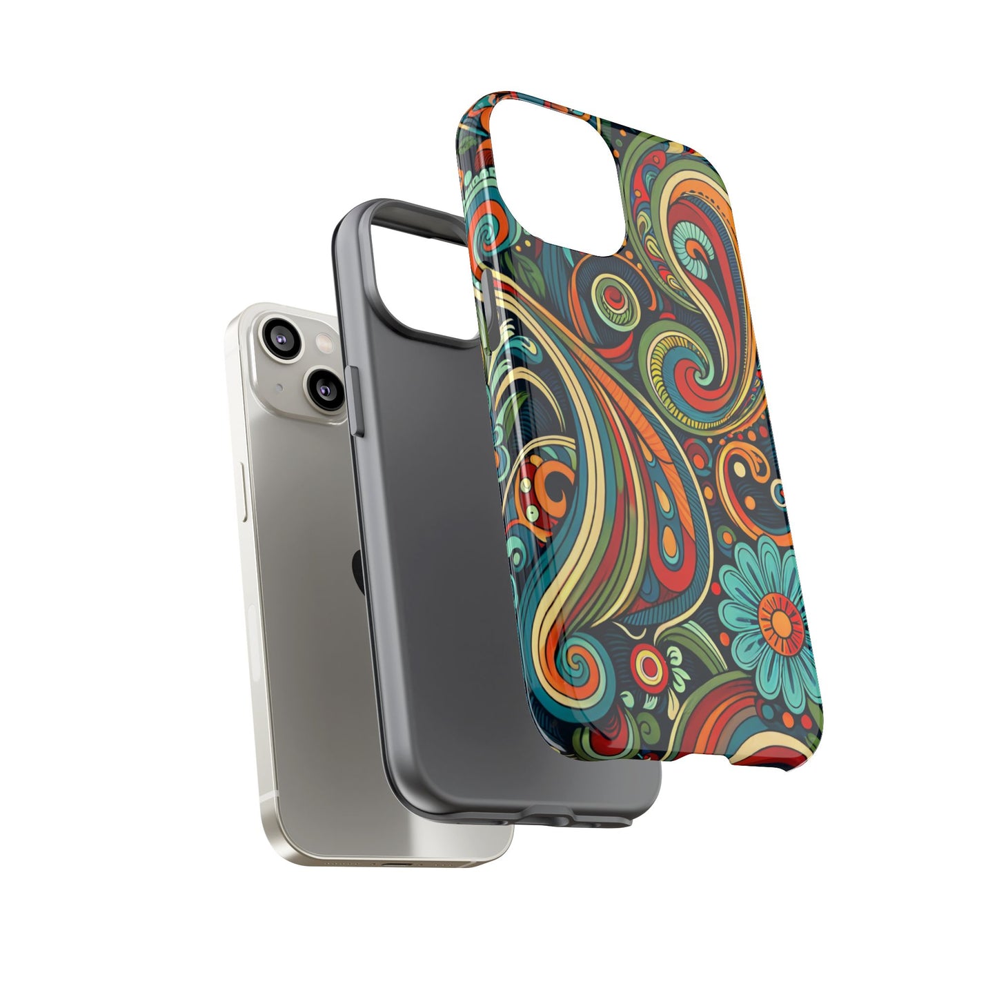 Bohemian Floral Phone Case - Colorful Tough Cover for Stylish Protection
