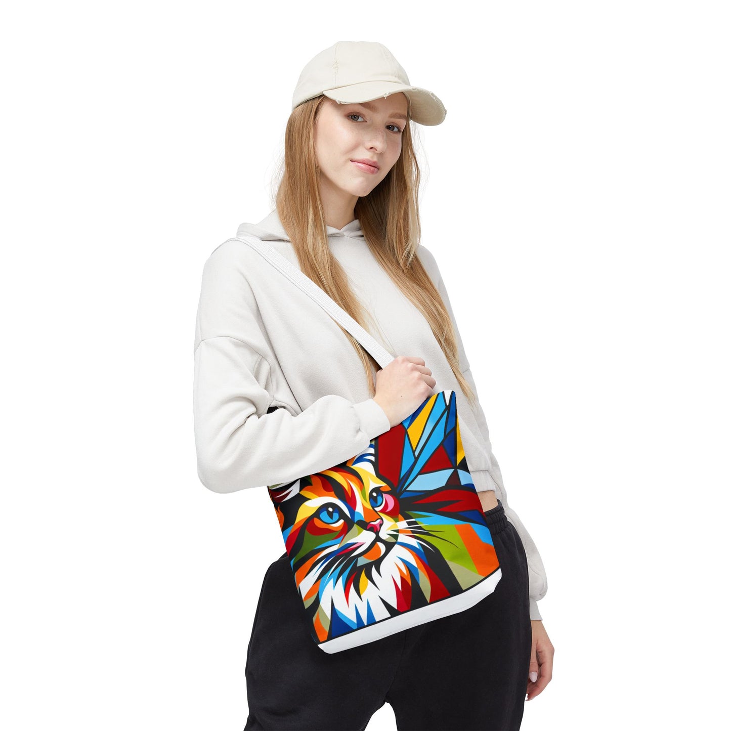Colorful Cat Art Tote Bag - Stylish & Eco-Friendly