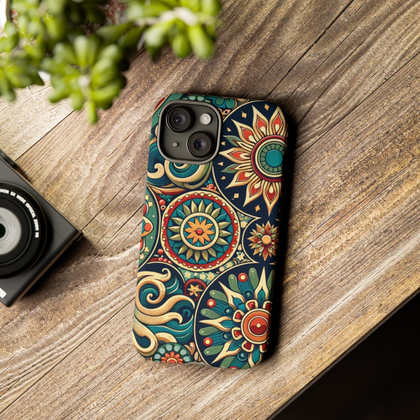 Boho Phone Case with Colorful Mandala Design, Stylish Phone Cover, Trendy Case for Women, Gift for Her, Bohemian Style Accessories