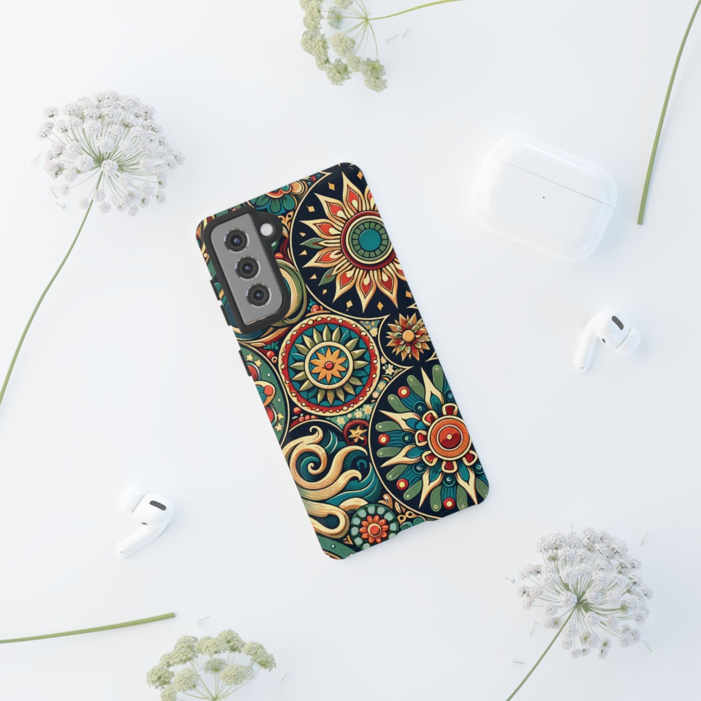 Boho Phone Case with Colorful Mandala Design, Stylish Phone Cover, Trendy Case for Women, Gift for Her, Bohemian Style Accessories