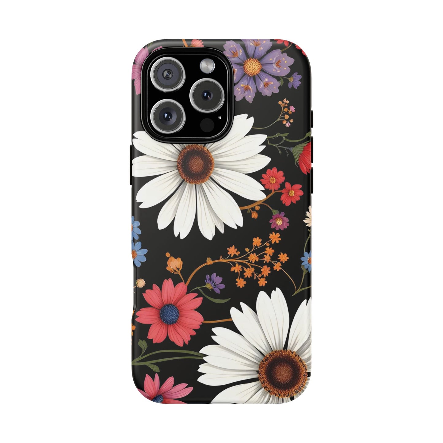 Floral Tough Phone Case - Elegant Daisy Design for Nature Lovers