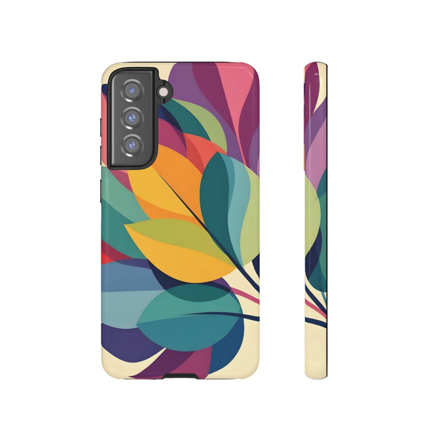 Colorful Leaf Phone Case, Tough TPU Cover, Eco-Friendly Design, Perfect Gift for Nature Lovers, Vibrant Floral Style