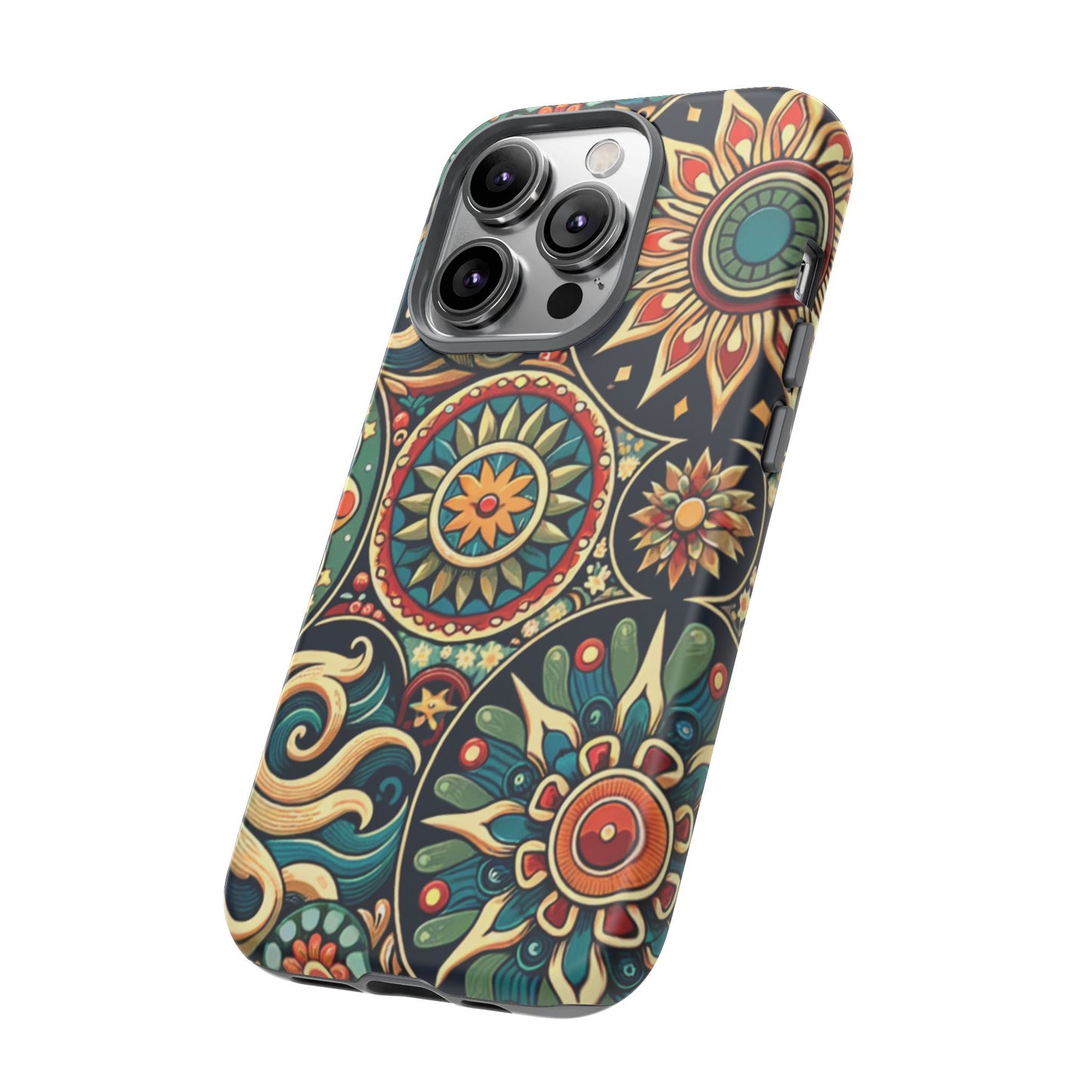 Boho Phone Case with Colorful Mandala Design, Stylish Phone Cover, Trendy Case for Women, Gift for Her, Bohemian Style Accessories