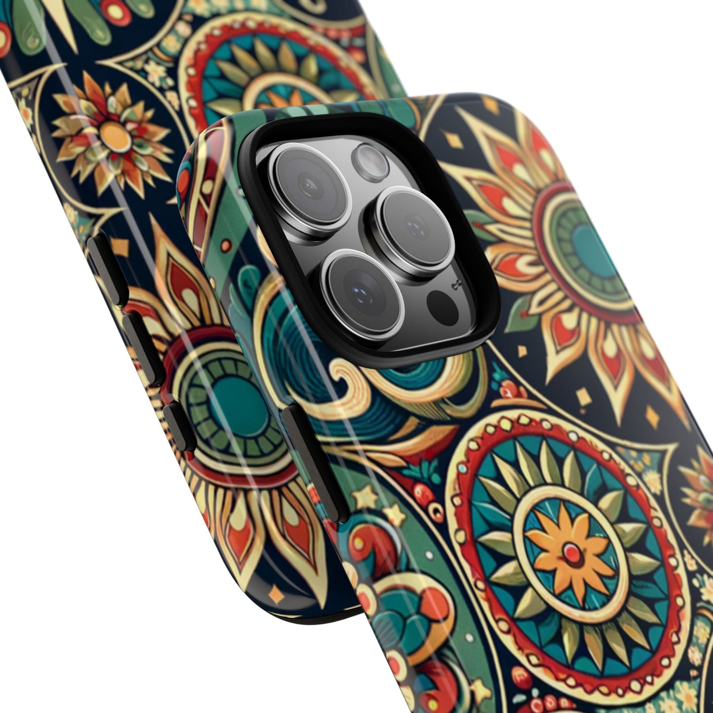 Boho Phone Case with Colorful Mandala Design, Stylish Phone Cover, Trendy Case for Women, Gift for Her, Bohemian Style Accessories