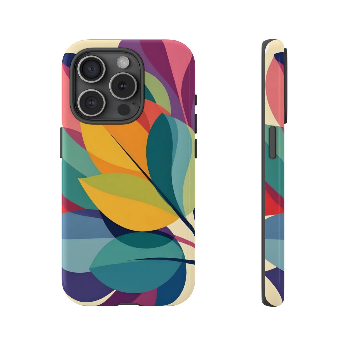 Colorful Leaf Phone Case, Tough TPU Cover, Eco-Friendly Design, Perfect Gift for Nature Lovers, Vibrant Floral Style