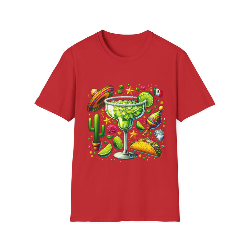 Fiesta Vibes Unisex Softstyle T-Shirt - Colorful Margarita Design