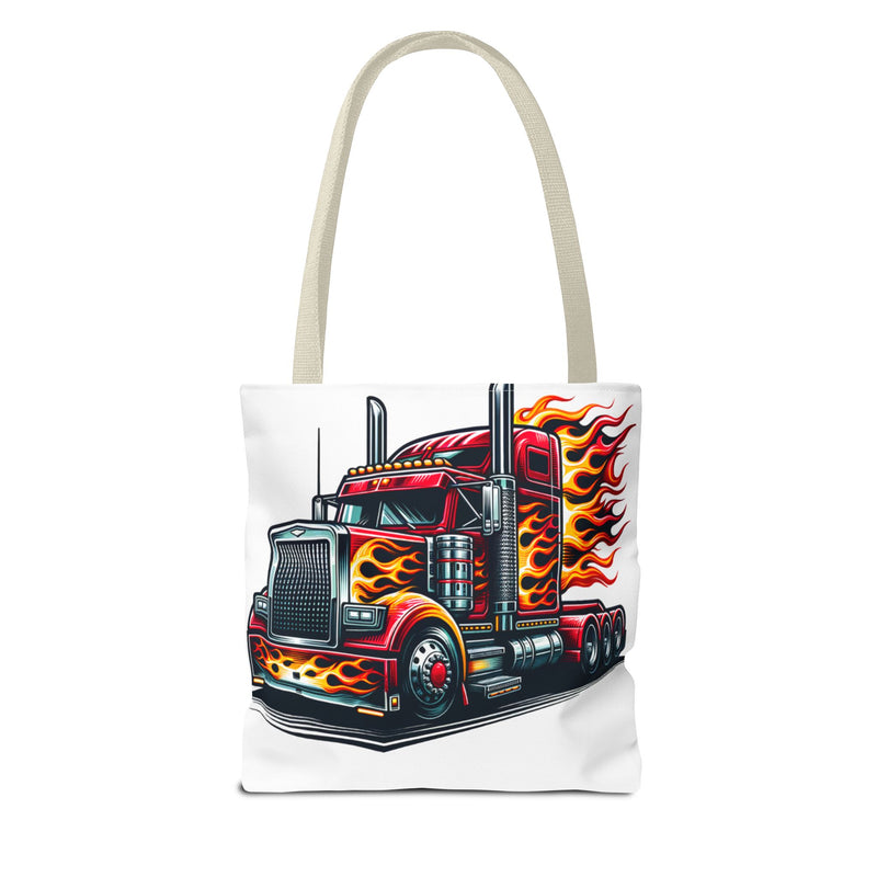 Flaming Truck Tote Bag | Stylish & Durable Carrier for Truck Enthusiasts