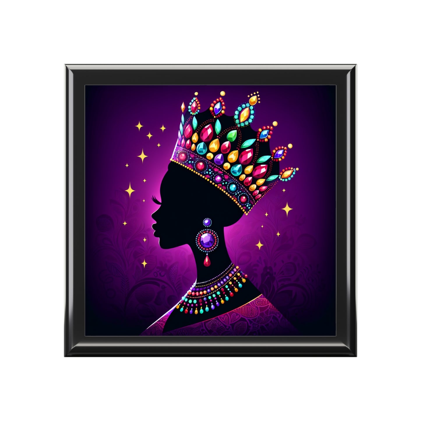 Elegant Crown Jewelry Box with Colorful Design - Perfect Gift for Her