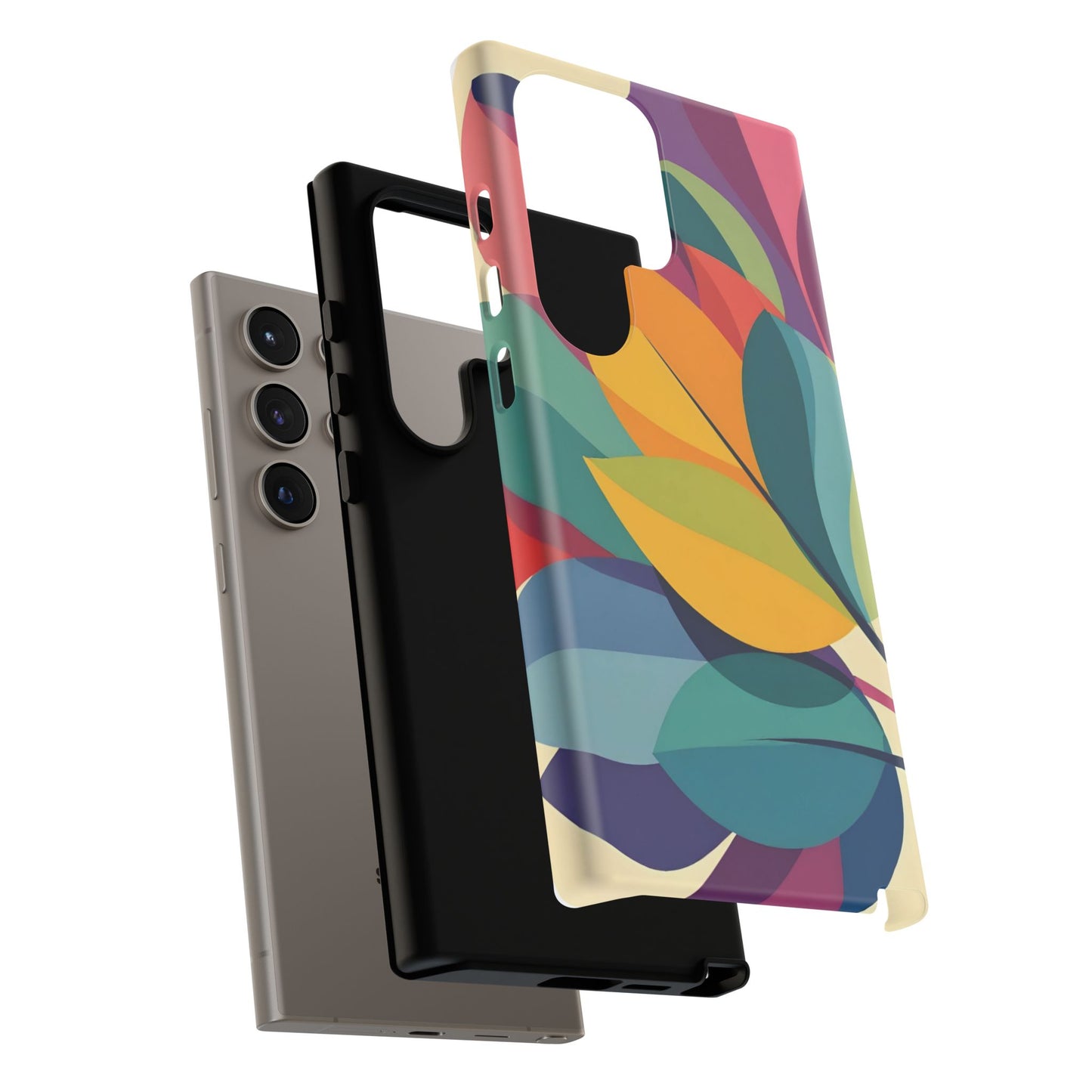 Colorful Leaf Phone Case, Tough TPU Cover, Eco-Friendly Design, Perfect Gift for Nature Lovers, Vibrant Floral Style
