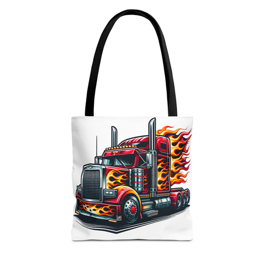 Flaming Truck Tote Bag | Stylish & Durable Carrier for Truck Enthusiasts
