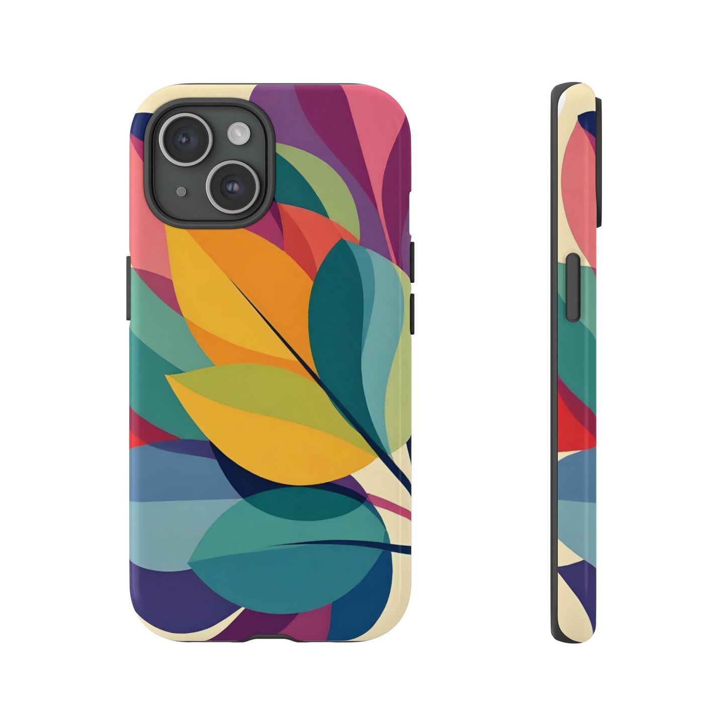 Colorful Leaf Phone Case, Tough TPU Cover, Eco-Friendly Design, Perfect Gift for Nature Lovers, Vibrant Floral Style
