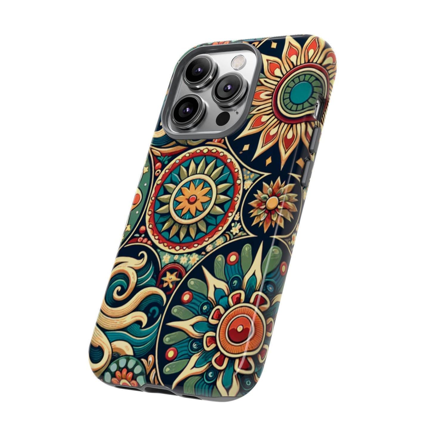 Boho Phone Case with Colorful Mandala Design, Stylish Phone Cover, Trendy Case for Women, Gift for Her, Bohemian Style Accessories