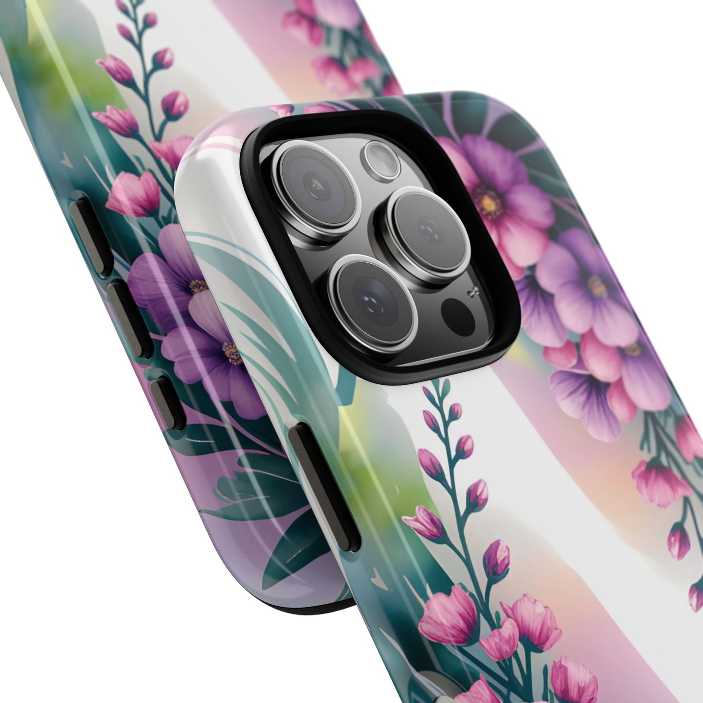 Floral Phone Case with Tough Protection, Stylish Cover for Smartphone, Flower Design Case, Gift for Her, Customizable Phone Accessories