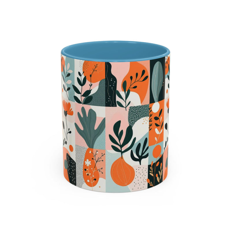 Botanical Accent Coffee Mug - Colorful Floral Design (11, 15oz)