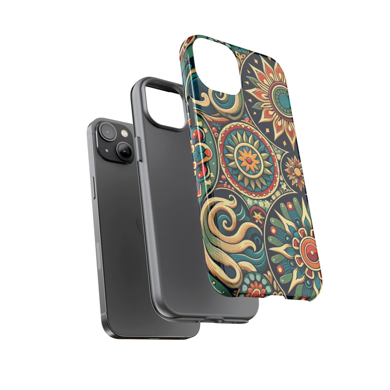 Boho Phone Case with Colorful Mandala Design, Stylish Phone Cover, Trendy Case for Women, Gift for Her, Bohemian Style Accessories