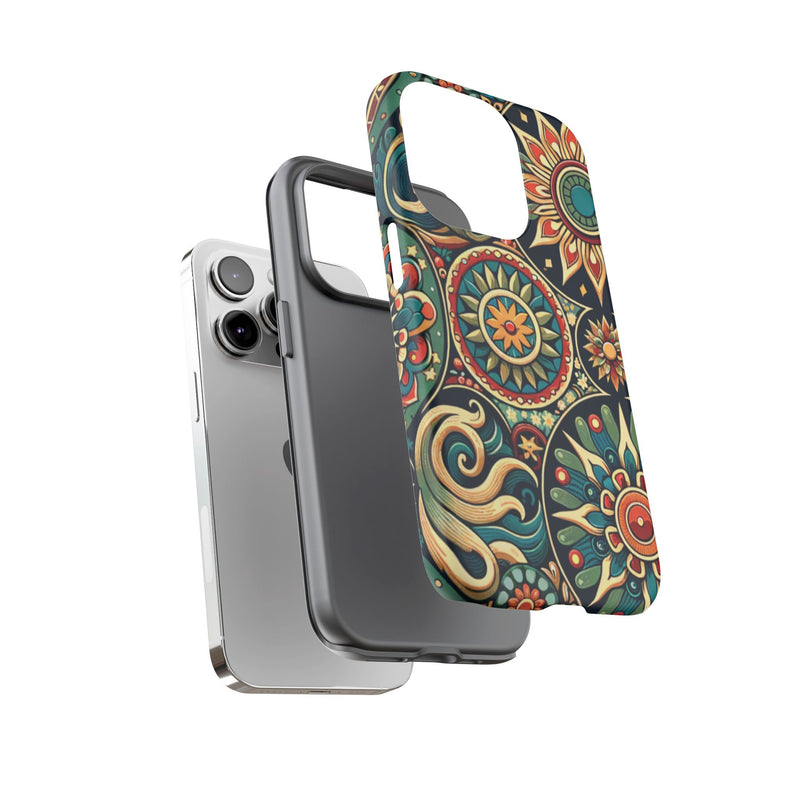 Boho Phone Case with Colorful Mandala Design, Stylish Phone Cover, Trendy Case for Women, Gift for Her, Bohemian Style Accessories